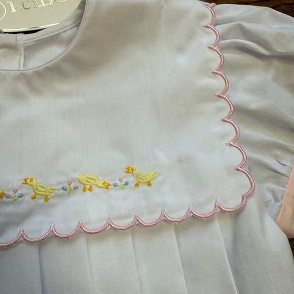 NWT Lullaby Set White Embroidered Dress with Pleated Bodice Scalloped Collar 4T - Picture 4 of 16